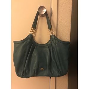 Teal Coach Shoulder Bag